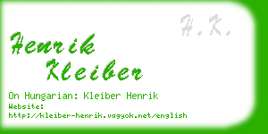 henrik kleiber business card